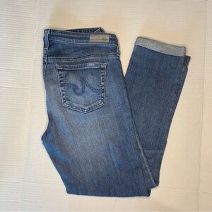 AG Adriano Goldschmied The Slit Roll-Up Distressed Jeans Size 29